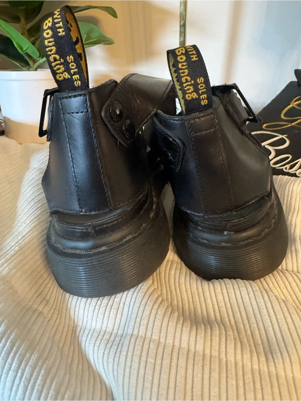 Dr. Martens Clarissa Black Leather Platform Strappy Sandals NIB